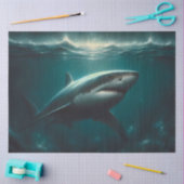 Grizzly Grote Witte Haai Dramatische Decoupage Tissuepapier (Craft)