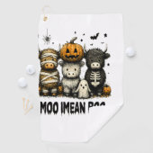 Grizzly Halloween Hooglandrund Golfhanddoek (Insitu)