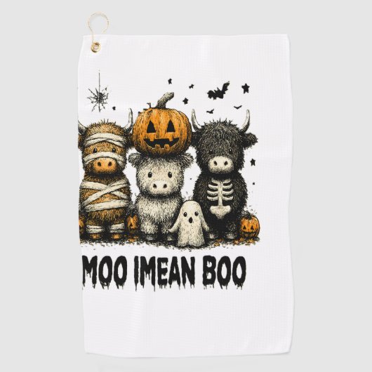 Grizzly Halloween Hooglandrund Golfhanddoek (Voorkant)