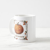 Grizzly Halloween Jack-o'-Lantern Herfstblad Frame Koffiemok (Voorkant links)