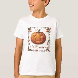 Grizzly Halloween Jack-o'-Lantern Herfstblad Frame T-shirt