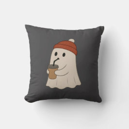 Grizzly Halloween Lieflijke Witte Geest Rode Beani Kussen