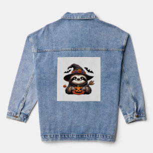 Grizzly Halloween Luiaard Heksenhoed Kostuum Spook Denim Jacket