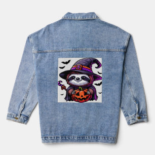 Grizzly Halloween Luiaard Heksenhoed Kostuum Spook Denim Jacket