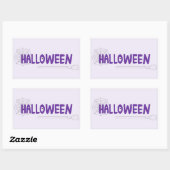 Grizzly Halloween-script met heks en webkunstwerk Rechthoekige Sticker (Vel)