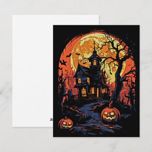 Grizzly Halloween Spoken Huis Feestdagenkaart (Voorkant / Achterkant)