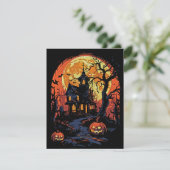 Grizzly Halloween Spokenhuis Feestdagenkaart (Staand voorkant)