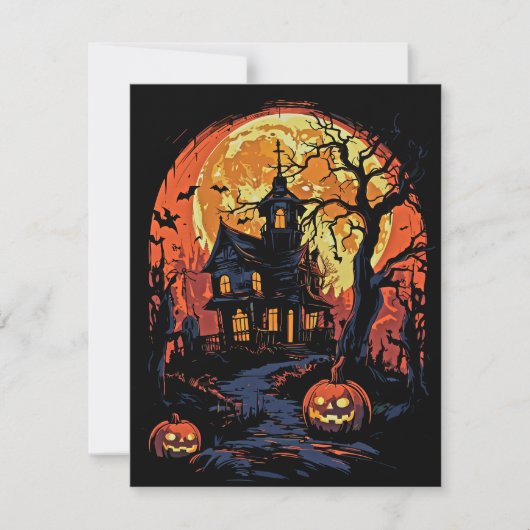 Grizzly Halloween Spokenhuis Feestdagenkaart (Voorkant)