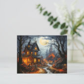 Grizzly Halloween Spukhuis Briefkaart (Staand voorkant)