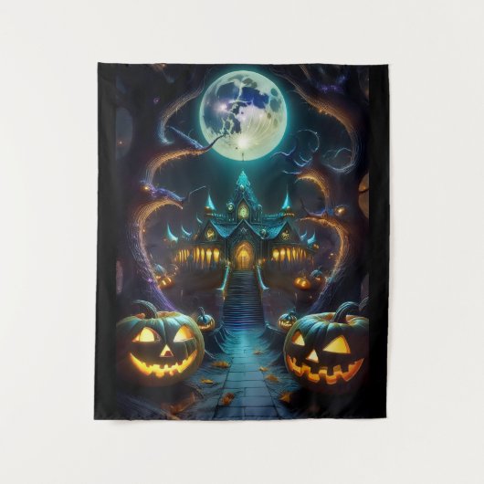 Grizzly Halloween Spukhuis Wandkleed (Voorkant)