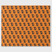 Grizzly Halloween Zwarte Kat  Cadeaupapier (Vlak)