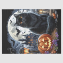 Grizzly Halloween Zwarte Kat Decoupage 