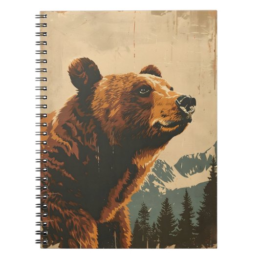  grizzly illustratie notitieboek (Voorkant)