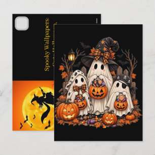 Grizzly iPhone-wallpapers: Mooie Halloween, vintag Feestdagenkaart