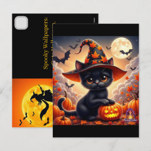 Grizzly iPhone-wallpapers: Mooie Halloween, vintag Feestdagenkaart