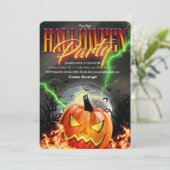 Grizzly Jack O Lantern Disco Bal Halloween Kaart (Staand voorkant)