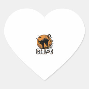 Grizzly Kat CTRL C Vintage Halloween Vector Ontwer Hart Sticker