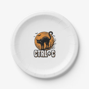 Grizzly Kat CTRL C Vintage Halloween Vector Ontwer Papieren Bordje