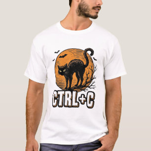 Grizzly Kat CTRL C Vintage Halloween Vector Ontwer T-shirt