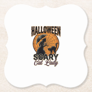 Grizzly Kat Dame Halloween Heks Web Vintage T-shir Kartonnen Onderzetters