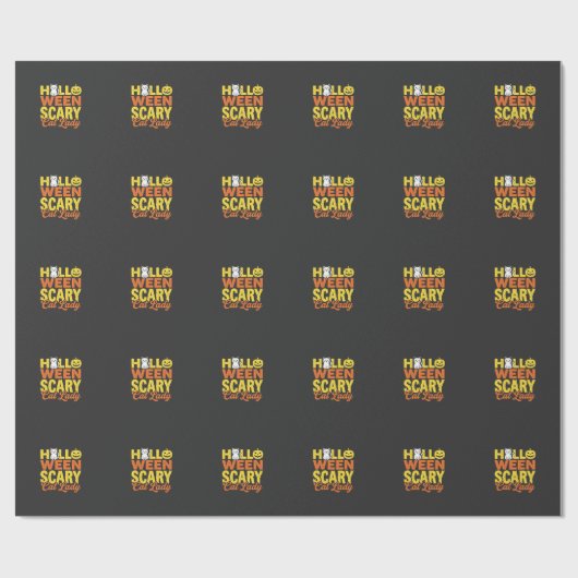 Grizzly Kat Dame Halloween Ontwerp_1 Cadeaupapier (Vlak)