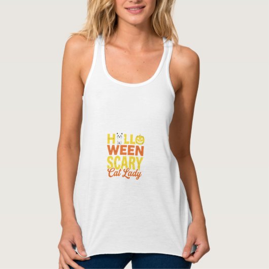Grizzly Kat Dame Halloween Ontwerp_1 Tanktop (Voorkant)