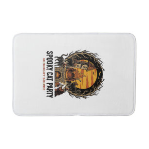 Grizzly Kat Feestje Vintage Gravure Halloween T-sh Badmat
