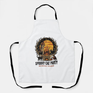 Grizzly Kat Feestje Vintage Gravure Halloween T-sh Schort