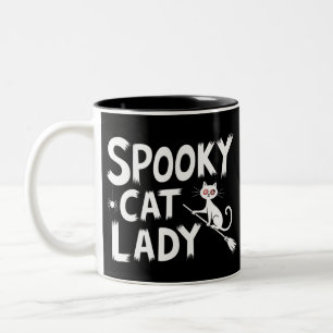 Grizzly Kat Moeder Grizzly Kat Vrouw Halloween Kat Tweekleurige Koffiemok