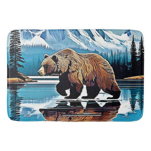 Grizzly Lake Bergzicht Badmat (Voorkant)