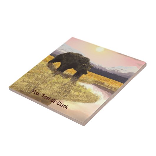 Grizzly-meer Tegeltje (Zijkant)