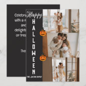 Grizzly moderne Halloween familie drie foto collag Feestdagenkaart (Voorkant / Achterkant)
