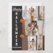 Grizzly moderne Halloween familie drie foto collag Feestdagenkaart (Voorkant)