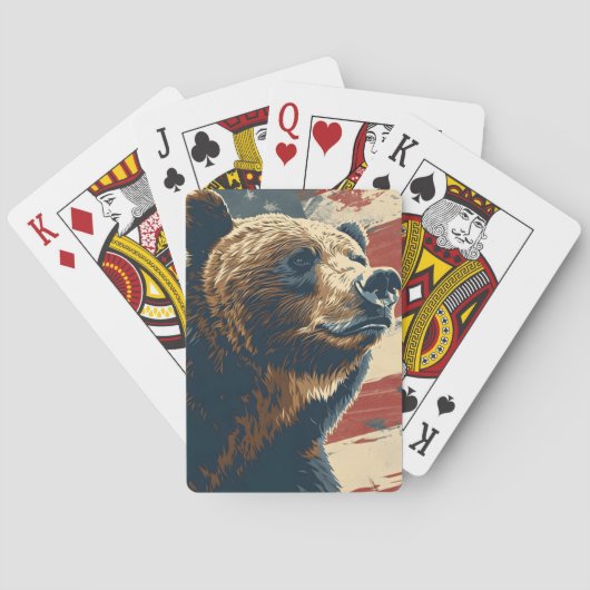 Grizzly Onafhankelijkheidsdag 4 juli Pokerkaarten (Achterkant)