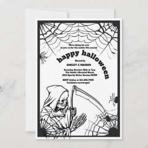 Grizzly Oogstmachine Skelet Halloween Zeis Kaart