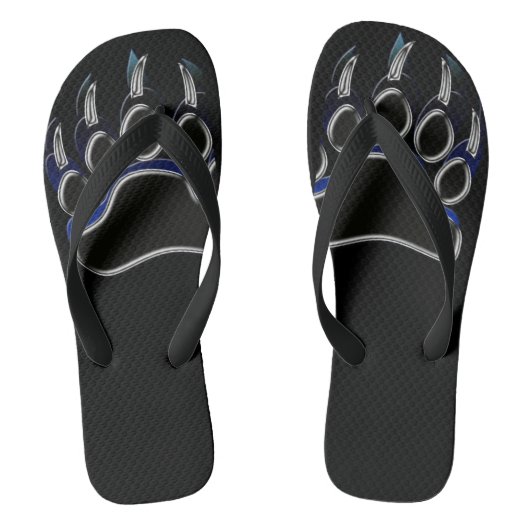 Grizzly Paw Black & Blue Teenslippers (Voetbed)