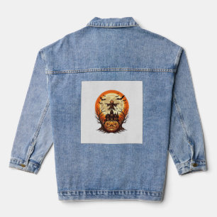 Grizzly Pompoen Vogelverschrikker Geheugen Huis Vo Denim Jacket