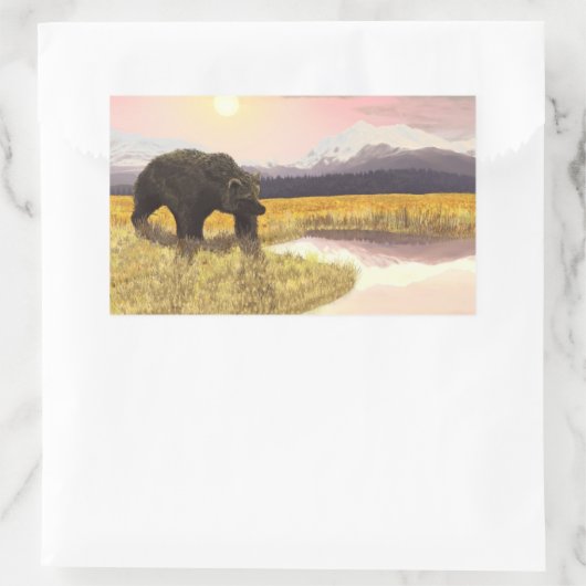 Grizzly Pond Rechthoekige Sticker (Tas)