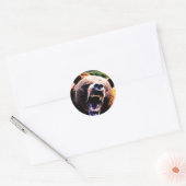grizzly roar ronde sticker (Envelop)