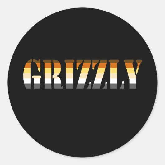 GRIZZLY RONDE STICKER (Voorkant)
