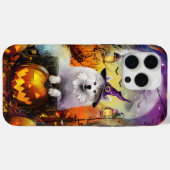 Grizzly Samoyed Honden Halloween Heks en Pompoen Case-Mate iPhone Case (Achterkant (horizontaal))