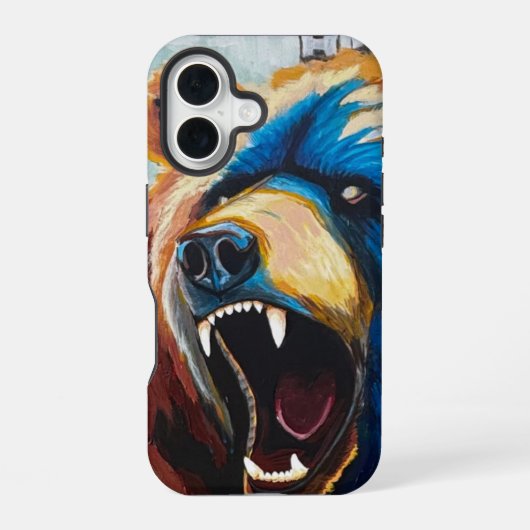 Grizzly Schilderij - Wilde Kunst iPhone 16 Hoesje (Achterkant)