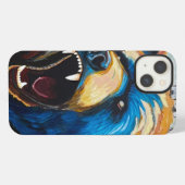 Grizzly Schilderij - Wilde Kunst iPhone Hoesje (Achterkant horizontaal)