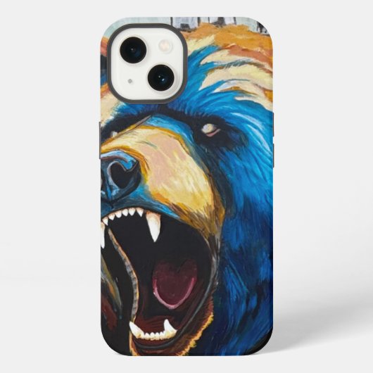 Grizzly Schilderij - Wilde Kunst iPhone Hoesje (Achterkant)