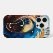 Grizzly Schilderij - Wilde Kunst iPhone Hoesje (Achterkant horizontaal)