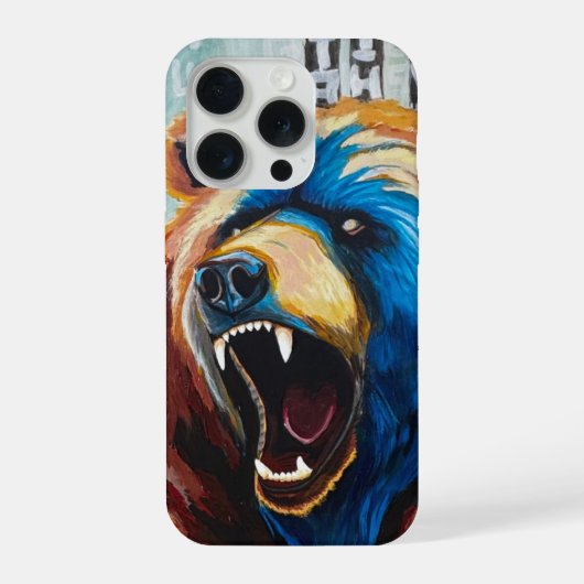 Grizzly Schilderij - Wilde Kunst iPhone Hoesje (Achterkant)