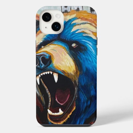 Grizzly Schilderij - Wilde Kunst iPhone Hoesje (Achterkant)