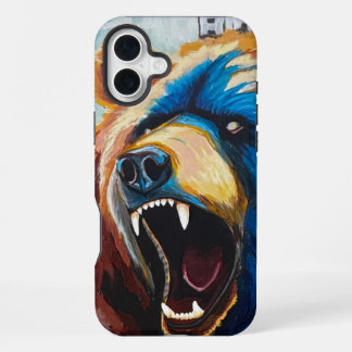 Grizzly Schilderij - Wilde Kunst iPhone 16 Plus Hoesje