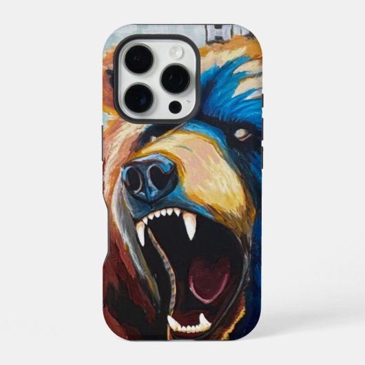 Grizzly-schilderij - Wildelevenkunst iPhone Hoesje (Achterkant)