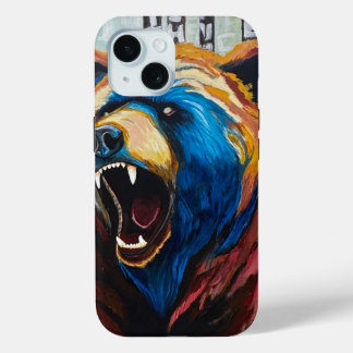 Grizzly-schildering - Wildelevenkunst iPhone 15 Case